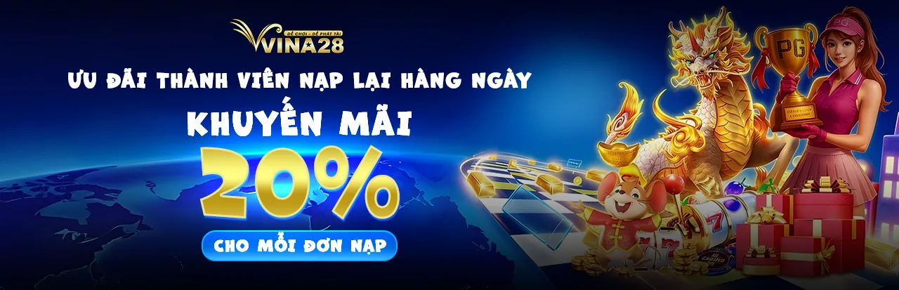 HÀNG NGÀY KHUYẾN MÃI 20% CHO MỖI ĐƠN NẠP